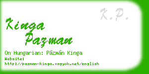 kinga pazman business card